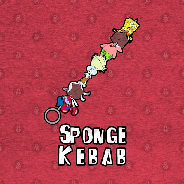 Funny Cute Sponge Kebab BBQ Funny Sea Creatures Cartoon by BoggsNicolas